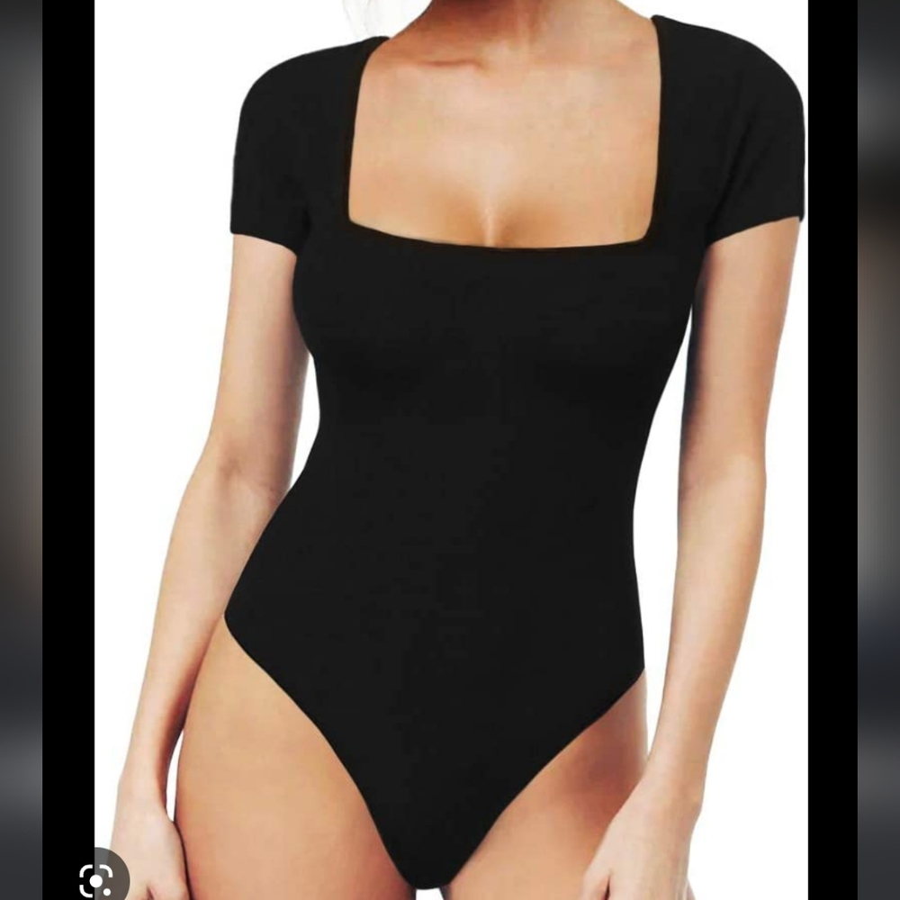 VS Pink Sexy Black Bodysuit Size Large